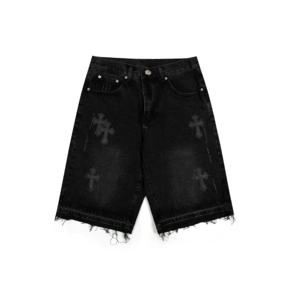 Cross Denim Shorts