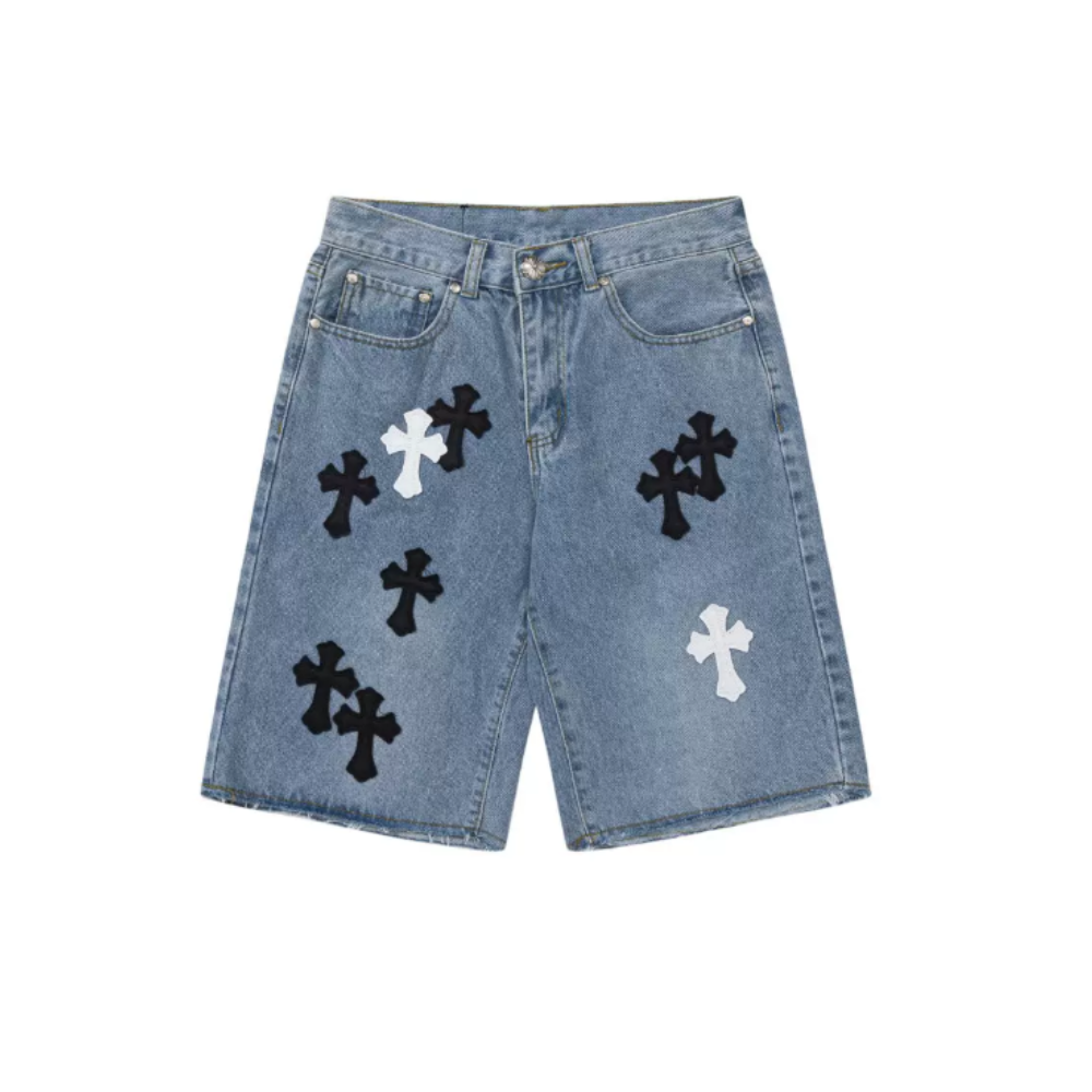 Cross Denim Shorts