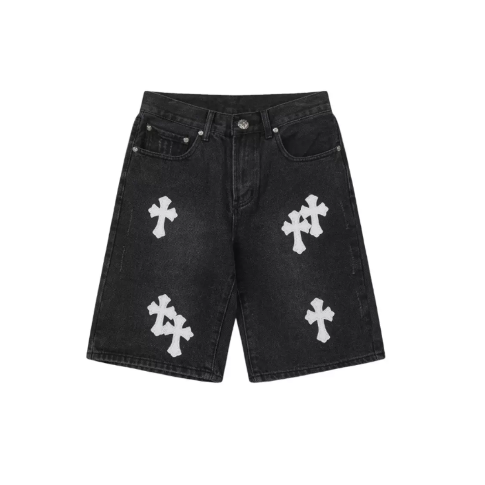Cross Denim Shorts