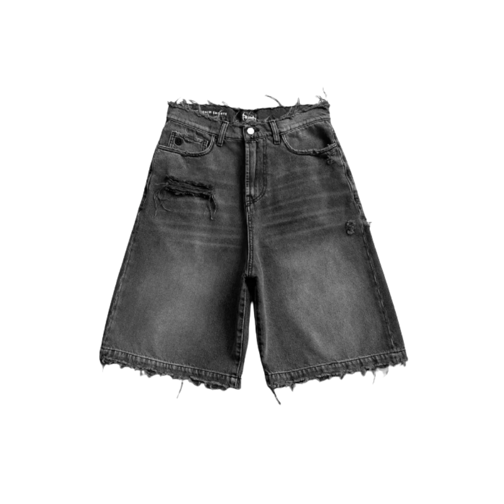 Ripped Denim Shorts